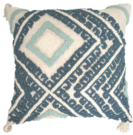 navy blue tufted diamond design 45x45 cm